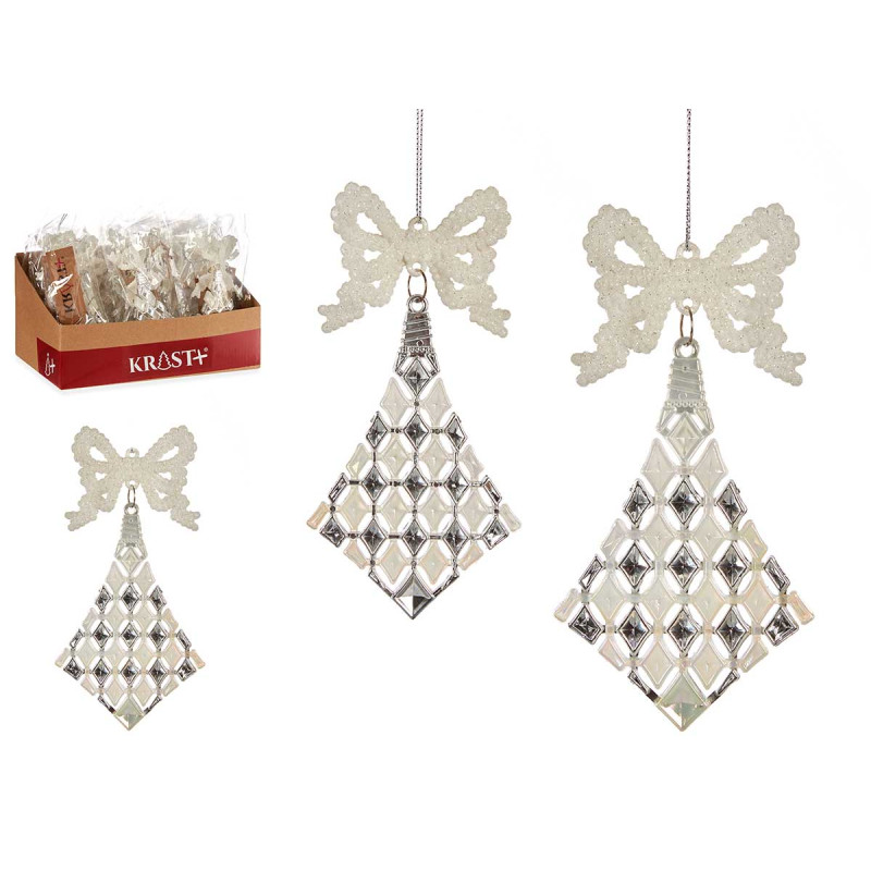 CHRISTMAS TREE ORNAMENT RHOMBUS BOW MOTHER PEARL