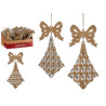 ADDOBBO ALBERO NATALE ROMBOS FILO CHAMPAGNE
