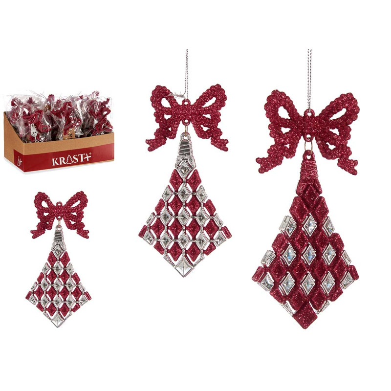 DECORATION ARBRE NOEL LOSANGE RUBAN FUCHSIA