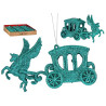 DECORATION NOEL CARROSSE UNICORNE VERT MENTHE