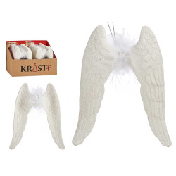 ADORNO PARA ÁRVORE DE NATAL ASAS COM PENA BRANCO 
