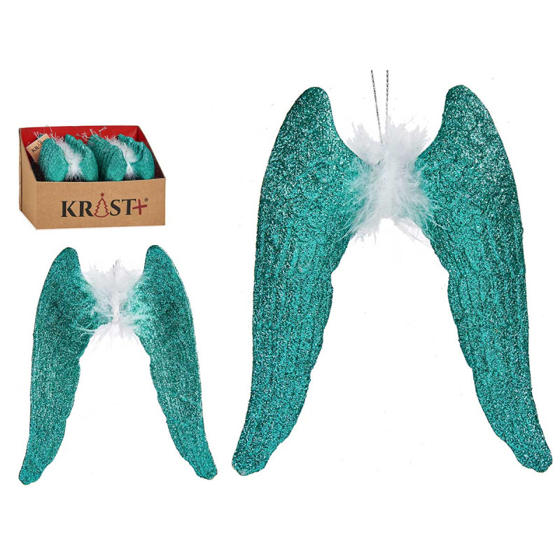DECORATION ARBRE NOEL AILES AC PLUME VERT MENTHE 