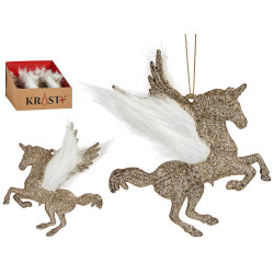 ADORNO PARA ÁRVORE DE NATAL UNICORNIO CHAMPAGNE 