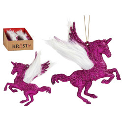 CHRISTMAS TREE ORNAMENT UNICORN FUCHSIA