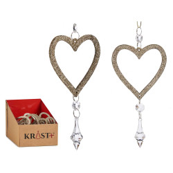 ADDOBBO ALBERO NATALE CUORE CHAMPAGNE