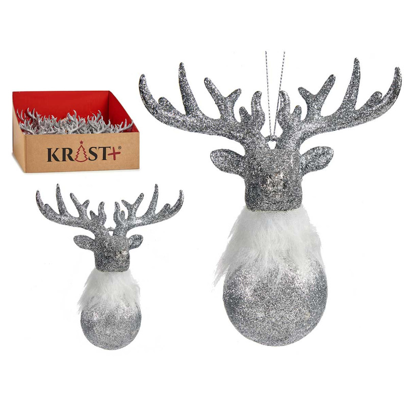 CHRISTMAS TREE ORNAMENT REINDEER  SILVER