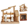 CRECHE BOIS 3 FIGURINES TOIT DROIT PEQ