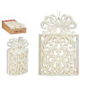 DECORATION ARBRE NOEL BOITE CADEAU NACRE 