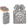 DECORATION ARBRE NOEL BOITE CADEAU ARGENTE 