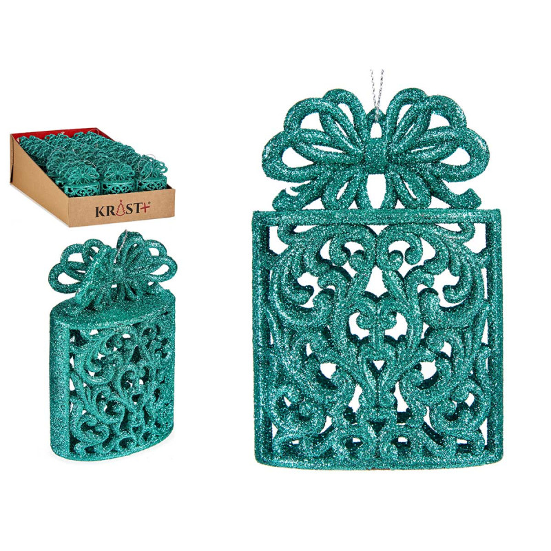 DECORATION ARBRE NOEL BOITE CADEAU VERT MENTHE 