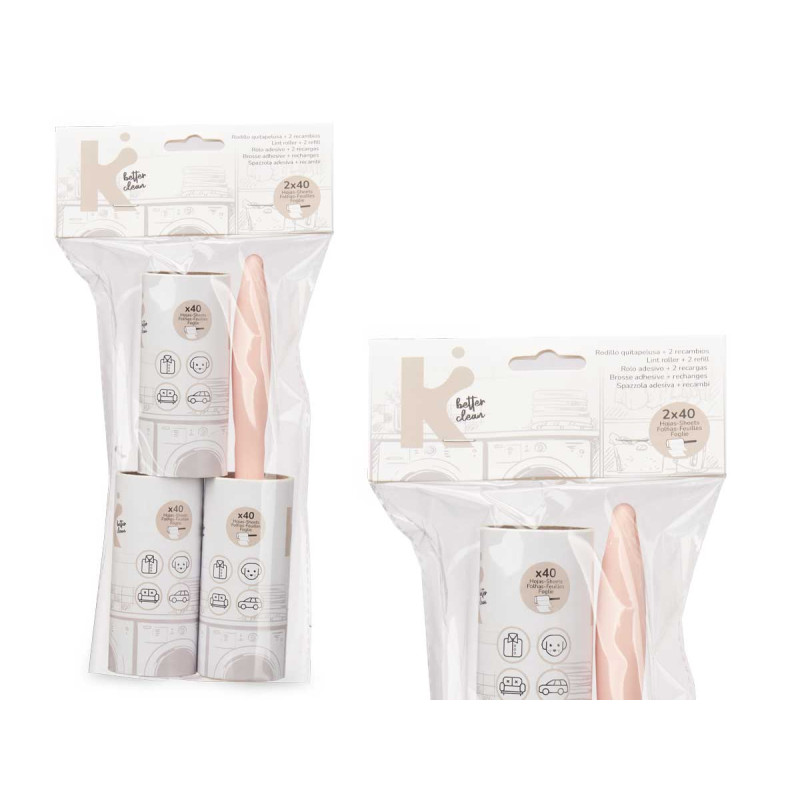 ROULEAU À PELUCHES 2 RECHARGES 40 FEUILLES ASRT 4