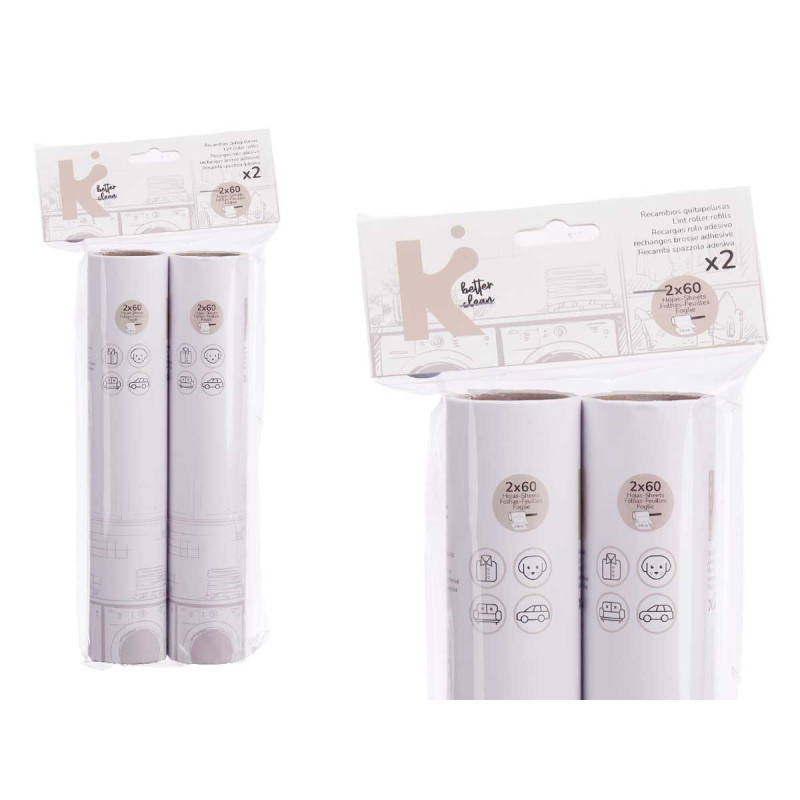 2 RECARGAS ROLO RETIRA PELOS 60 FOLHAS 24 CM