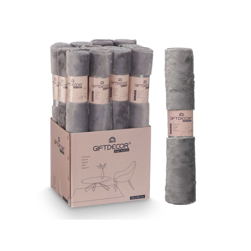 ALFOMBRA SOFT GRIS OSCURO 60X90CM