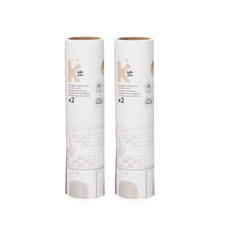 2 RECARGAS ROLO RETIRA PELOS 60 FOLHAS 19 CM