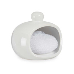 SUPORTE PARA ESPONJA BRANCO COM ESPONJA 