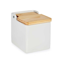 SQUARE WHITE SALT SHAKER WITH LID