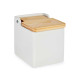 SQUARE WHITE SALT SHAKER WITH LID