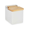 SQUARE WHITE SALT SHAKER WITH LID