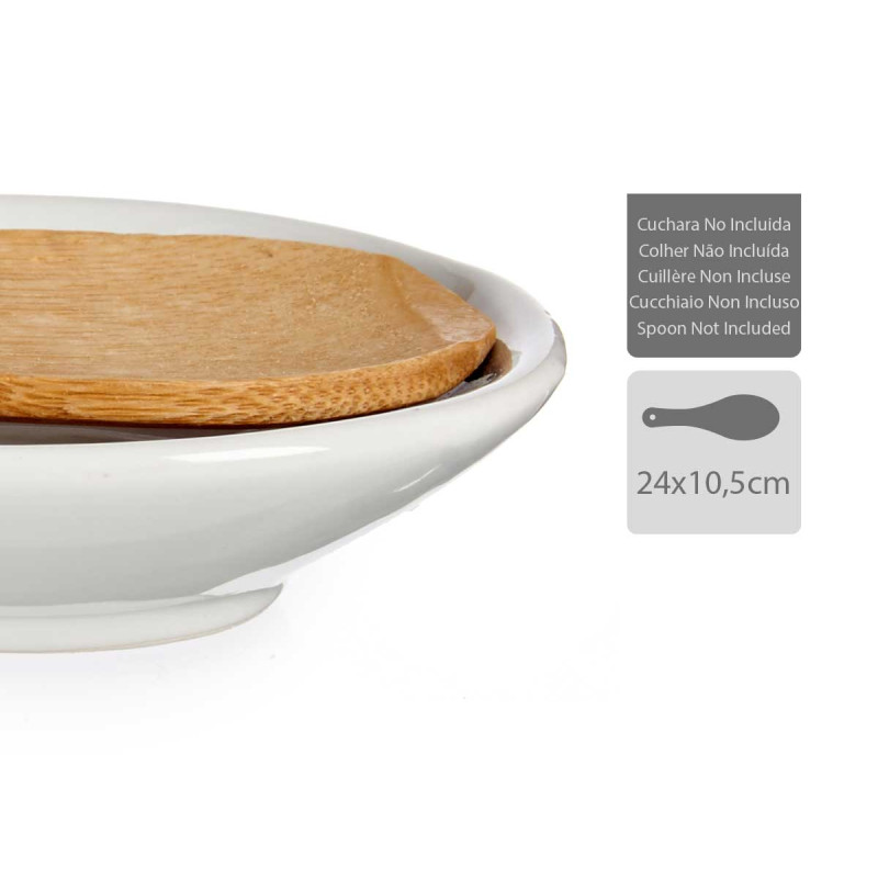 WHITE ROUND SPOON REST 