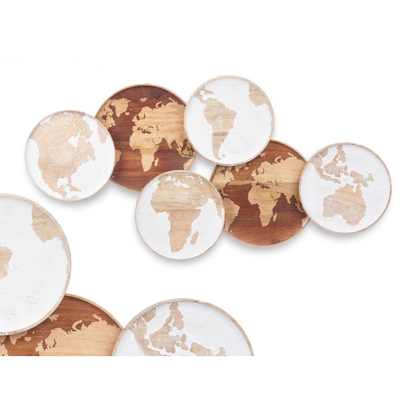 WALL DECORATION 6 SPHERES WORLD MAP 2 COLOURS