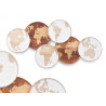 WALL DECORATION 6 SPHERES WORLD MAP 2 COLOURS