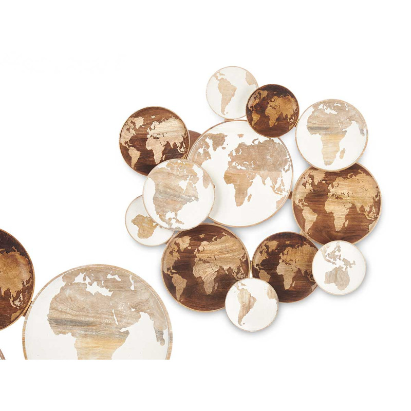 WALL DECORATION 12 SPHERES WORLD MAP 2 COLOURS