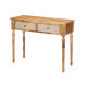 TABLE VESTIBULE 2 TIROIRS FEUILLES NATUREL BLANC
