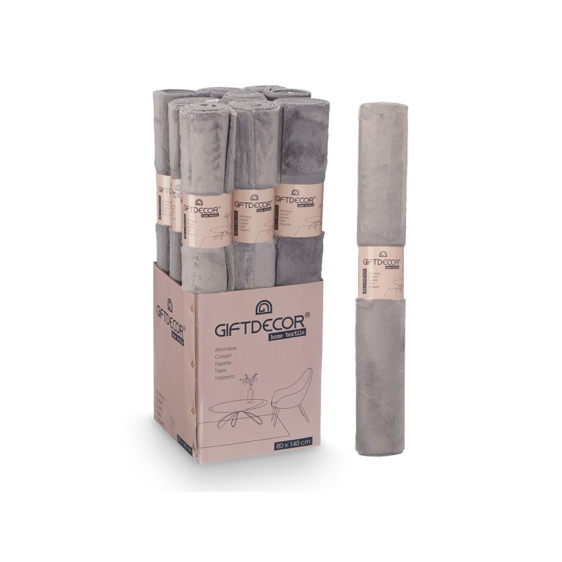 ALFOMBRA SOFT GRIS OSCURO 80X140CM