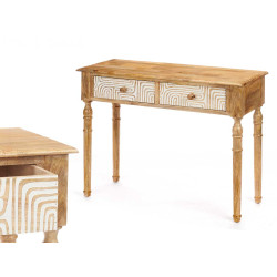 MOVEL ENTRADA 2 GAVETAS CURVAS CASTANHO BRANCO