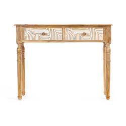 MOVEL ENTRADA 2 GAVETAS CURVAS CASTANHO BRANCO