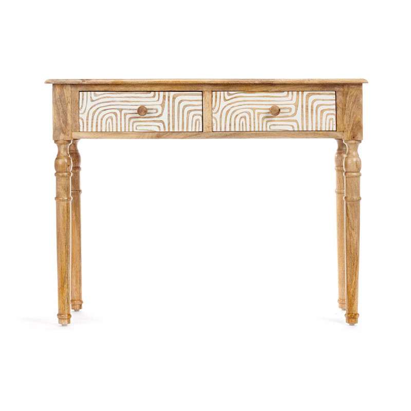 MOVEL ENTRADA 2 GAVETAS CURVAS CASTANHO BRANCO