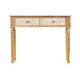 TABLE VESTIBULE 2 TIROIRS COURBES NATUREL BLANC
