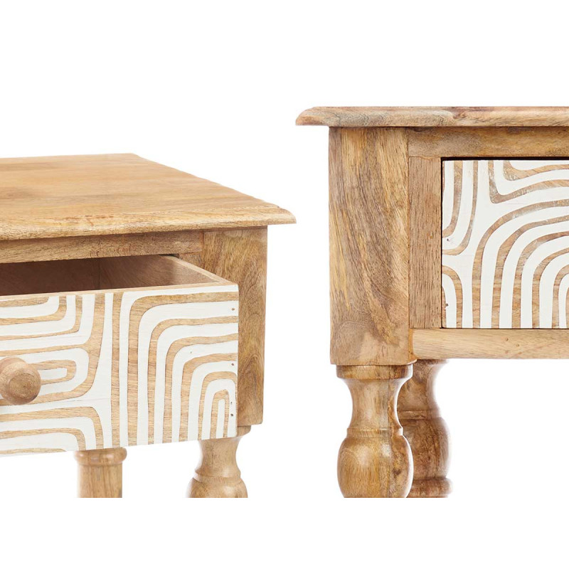MOVEL ENTRADA 2 GAVETAS CURVAS CASTANHO BRANCO