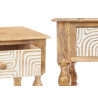 HALL TABLE 2 DRAWERS CURVES NATURAL WHITE