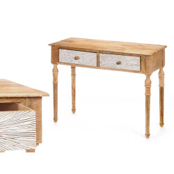 MOVEL ENTRADA 2 GAVETAS LINHAS CASTANHO BRANCO