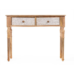 MOVEL ENTRADA 2 GAVETAS LINHAS CASTANHO BRANCO