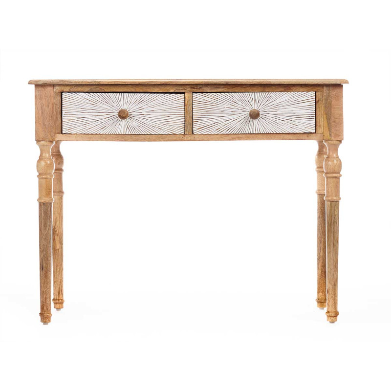 MOVEL ENTRADA 2 GAVETAS LINHAS CASTANHO BRANCO