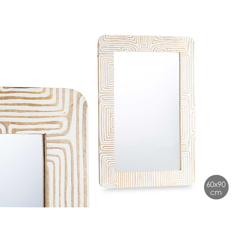 MIRROR 60 X 90 CM CURVES NATURAL WHITE