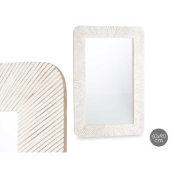 ESPELHO 60 X 90 CM LINHAS CASTANHO BRANCO