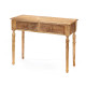 TABLE VESTIBULE 2 TIROIRS FEUILLES NATUREL 