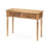 TABLE VESTIBULE 2 TIROIRS FEUILLES NATUREL 