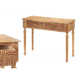 HALL TABLE 2 DRAWERS CURVES NATURAL