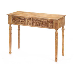 HALL TABLE 2 DRAWERS CURVES NATURAL