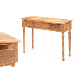 HALL TABLE 2 DRAWERS LINES NATURAL