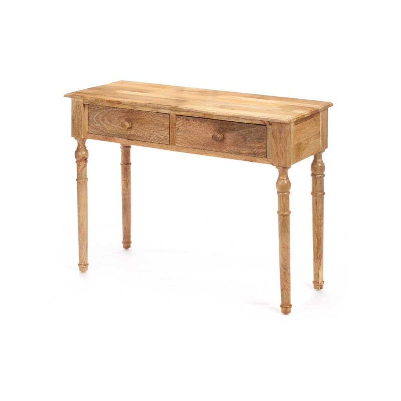 HALL TABLE 2 DRAWERS LINES NATURAL