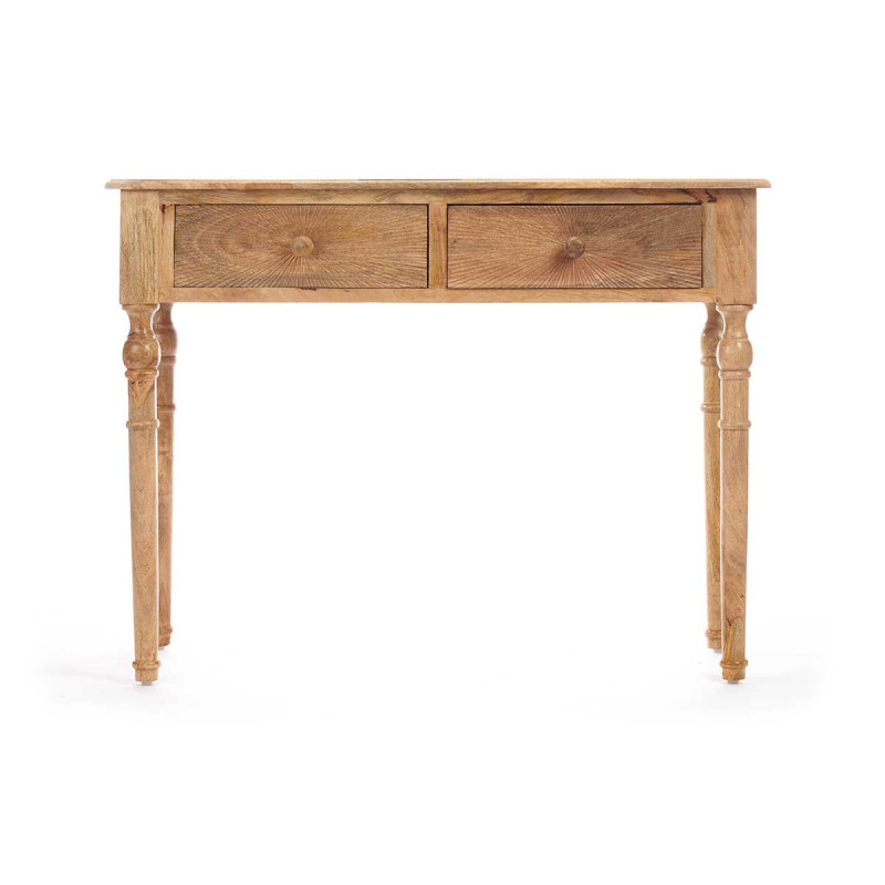 HALL TABLE 2 DRAWERS LINES NATURAL