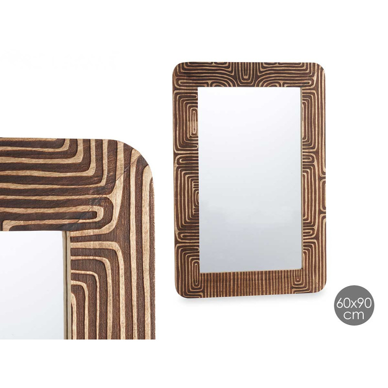 MIRROR 60 X 90 CM CURVES NATURAL