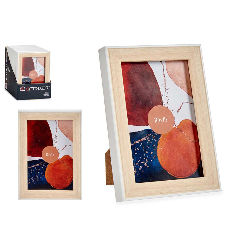 10X15CM WHITE WOOD PHOTOFRAME 