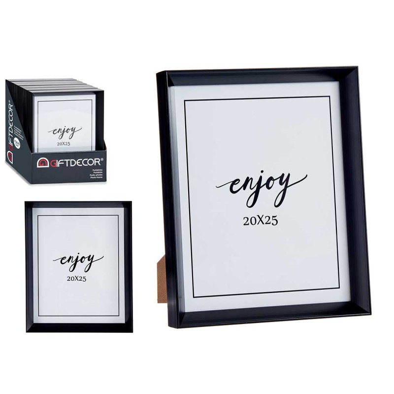 PORTEPHOTO PLASTIQUE MOULURE NOIR 20X25CM