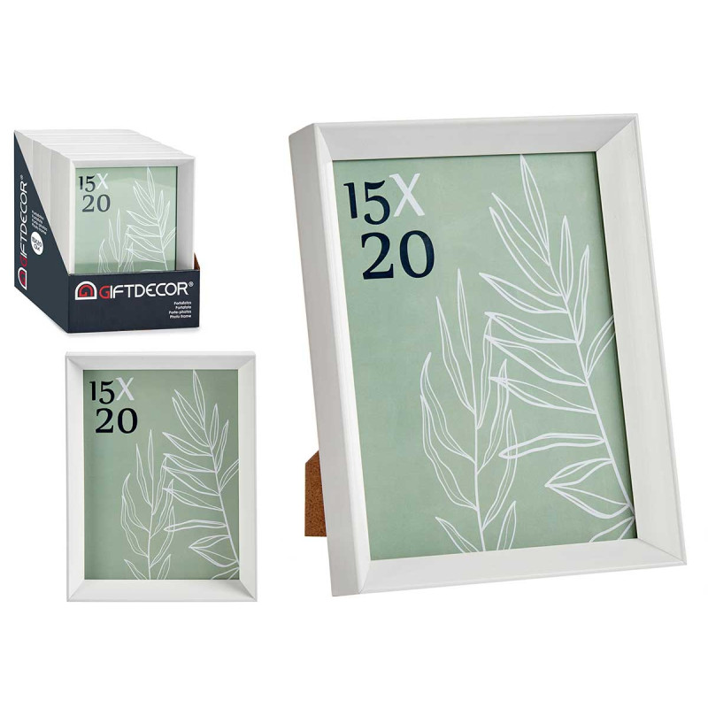 15X20CM WHITE PLASTIC PHOTOFRAME